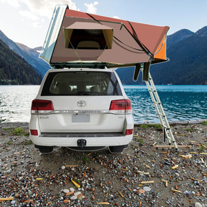 Tenda leggera sul tetto a triangolo Pop-up ABS per campeggio all'aperto e per auto in tessuto Oxford con palo in alluminio facile installazione - Product Image 5