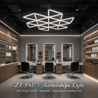 Fabricant chinois de luminaires géométriques pour salons de coiffure, montage DIY, personnalisable, lumière LED dimmable 6500K pour la coiffure et les salons de beauté