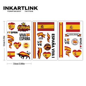 Tatouages Temporaires Espagne Coupe du Monde 2026 Autocollants Supporters Football Drapeau Espagne Design Taureau Art Corporel Imperméable 3 Feuilles pour Adultes Enfants - Product Image 4