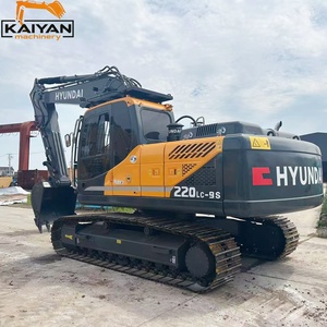 Excavatrice sur chenilles d'occasion Hyundai R220LC-9S, 22 tonnes, godet de 1 m, 600 heures, neuf roues de soutien, moteur d'origine coréen, de taille moyenne à lourde. - Product Image 2