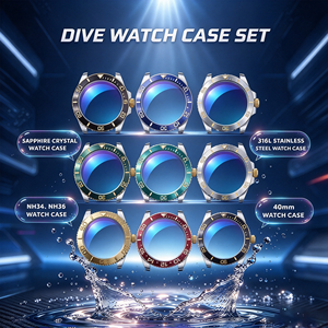 40mm TwoTone 316LStainless Steel Dive <b>Watch</b> <b>Case</b> with Sapphire Crystal Date MagnifierCompatible with NH34 NH35 NH36 Movements - Product Image 1