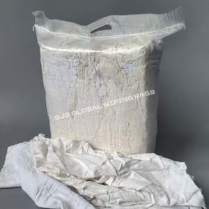Chiffons en coton recyclé, chiffons en molleton blanc, morceaux coupés, 10 kg de chiffons en coton blanc, 8 kg de chiffons en coton blanc - Product Image 1