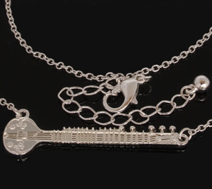 316L Stainless SteelIndian Sitar Musical Instrument Colar Colar Delicado para As Mulheres 18K PVD Colar Banhado A Ouro - Product Image 1