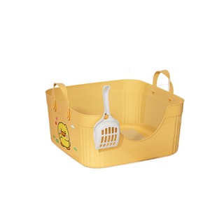 <b>Extra</b> <b>Large</b> Cartoon Cat Litter <b>Box</b>, Splash-Proof, Odor-Proof, Open Style, Giant Kitten Poop Bowl - Product Image 3