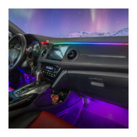 Lumière intérieure de voiture intelligente K6, bande LED chromée fixe, 265 modes de couleur, éclairage ambiant symphonique, capteur musical, multicolore, application, 12V