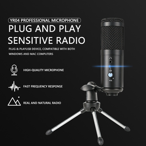 USB máy tính để bàn Condenser Microphone Set-âm thanh chuyên nghiệp <span class=keywords><strong>Studio</strong></span> Microphone với kim loại xây dựng màu đen - Product Image 4