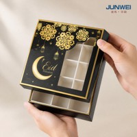 Boîte à chocolats de Noël carrée pliable recyclable avec fenêtre, 16 compartiments, en carton blanc, pour bonbons, vente en gros