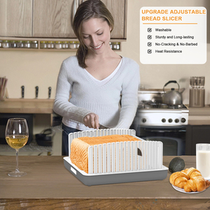 2026 Upgrade <b>Bread</b> Slicer for Homemade Big <b>Bread</b> Adjustable Width Thickness Foldable Compact Cutting Guide - Product Image 2