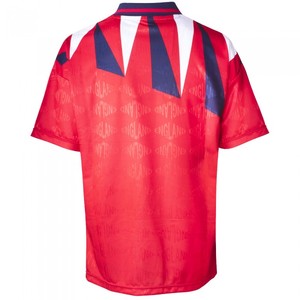 Custom Red England 1990 Inter Away Retro Soccer Jersey Factory-Supply Men's for Collar Short Fans' Wear 100% Polyester Quick - Product Image 2