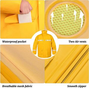 Chubasquero industrial de poliéster de <span class=keywords><strong>PVC</strong></span> de alta resistencia, chaqueta de seguridad impermeable reutilizable, pantalones para adultos, senderismo y actividades al aire libre - Product Image 4
