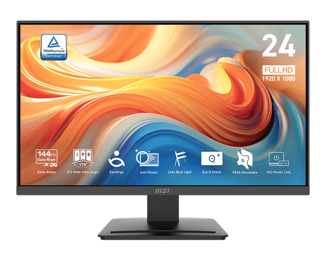 MSI 23.8-inch FHD 144Hz Monitor HDR10 IPS Panel Home Gaming Office Eye protection Display PRO MP243L E14 1920*1080