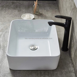 BTO vente directe d'usine moderne Lavabo comptoir de salle de bain rectangulaire bassin en céramique évier de navire de salle de bain - Product Image 4