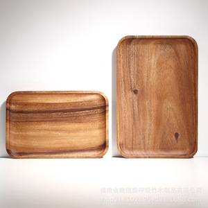 Walnut Wood Square Solid Wood <b>Tray</b> Durable Serving <b>Tray</b> For Tea And <b>Dinner</b> Use - Product Image 4