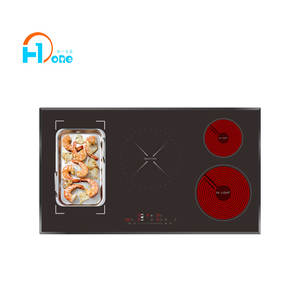 Placa de cocina eléctrica integrada de 36 pulgadas, placa de inducción combinado de vidrio templado + placa de cerámica - Product Image 2