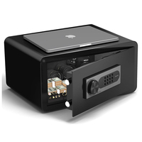 Caja Fuerte para Hotel, Caja Fuerte para Laptop con Teclado Digital para Documentos de Oficina en Casa, Dinero, Sistema de Alarma Doble