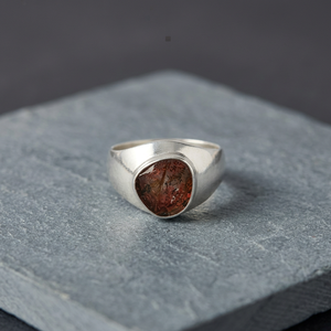 925 Sterling Silver Fine Jewelry Women's Rhodium & Gold Plated <b>Ruby</b> <b>Ring</b> with Gemstone Inlay Unisex - Product Image 3