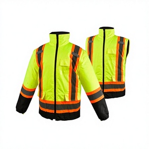 Chaleco de Trabajo de Alta Visibilidad para Hombre, Personalizable con Logotipo, Amarillo Reflectante, Algodón, ANSI Clase 1, Impermeable, con Tiras Reflectantes - Product Image 4