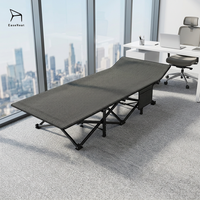 Lit pliant de loisirs en tissu Oxford avec cadre en acier inoxydable pour la relaxation au bureau
