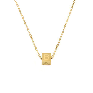 Cube Letter Titanium Steel Necklace For Women Gold Rose Gold Everyday Wear Geometric Pendant Fine Jewelry - Product Image 5