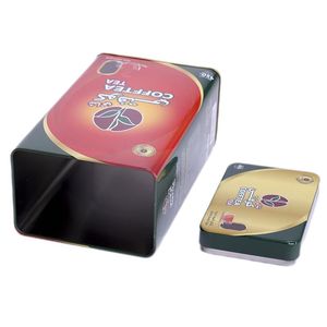 Nhà cung cấp hộp thiếc đựng trà hình vuông, hộp thiếc đựng trà kim loại, hộp thiếc đựng cà phê hình chữ nhật, bao bì hộp thiếc kim loại tùy chỉnh - Product Image 3