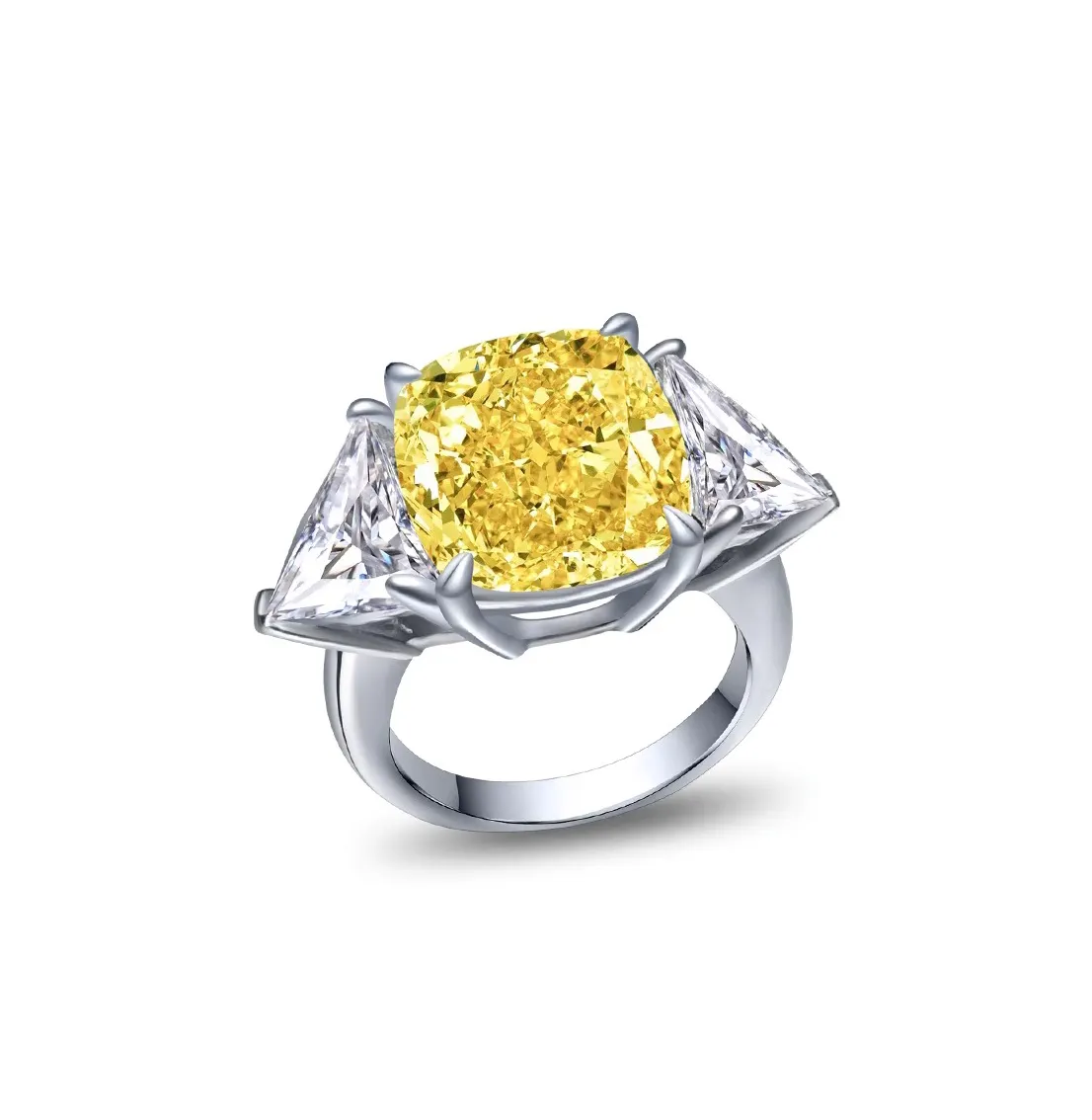 5 carats 10*10 grande bague en diamant luxe S925 argent sterling 18K véritable plaqué or personnalité créative CZ Zircon anneaux
