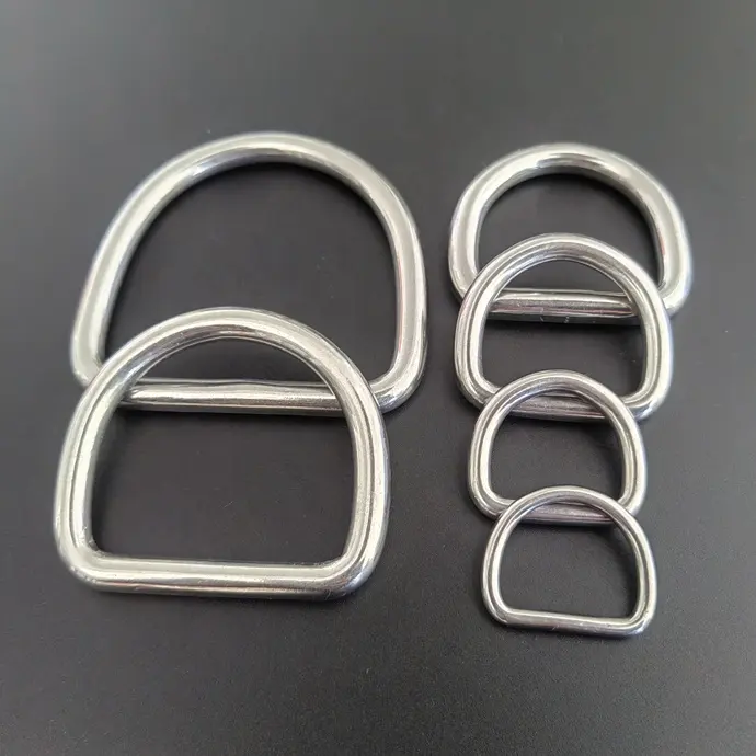 304 316 Metalen D Ring Roestvrij Staal Gelaste D-Ring Naadloze D-Ring Voor Webbing Ambachtelijke Tassen Huisdier Kraag Diy Hardware