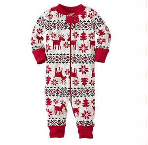 Piyama termal lengan panjang untuk anak, piyama orang tua motif rusa kutub Natal musim semi