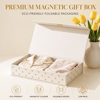 Boîte cadeau en carton pliable élégante et luxueuse avec logo personnalisé, biodégradable, laminage mat, emballage magnétique UV pour chaussettes d'enfants
