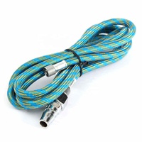 Tuyau d'air tressé pour compresseur d'aérographe de 180 cm, tuyau tissé pour stylo de pulvérisation, adaptateur BSP 1/8 pouces, raccord pour compresseur d'aérographe