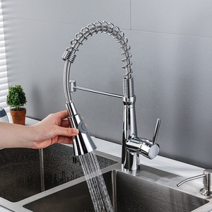 Sanitary Ware Modern High Pull Down Mixer Tap Brass Single Lever Pull Out Spring Commercial Kitchen AT9268-DX Kitchen - Product Image 6