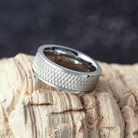 Ensemble de bagues de mariage vintage en tungstène pour couple, 8 mm, argent/noir, coupe plate