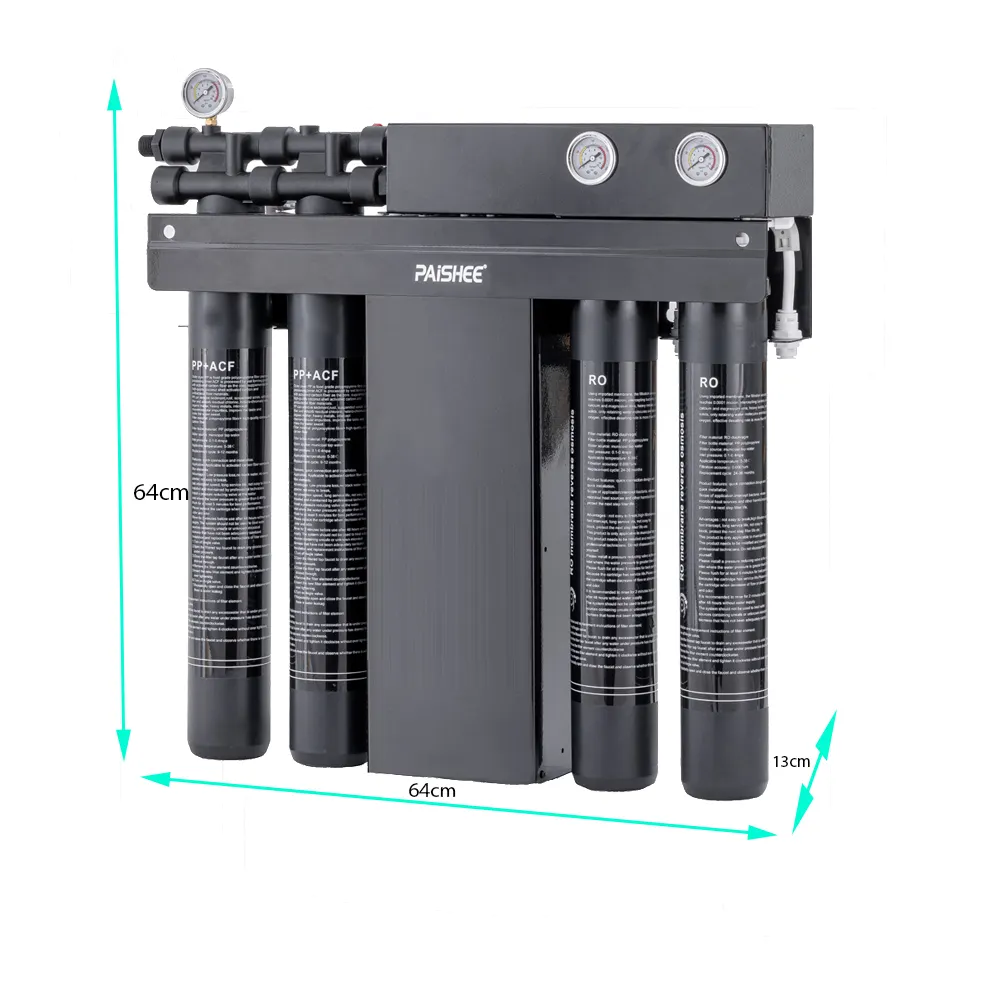 2000gpd High-Flow Ro-Systeem Aan De Muur Gemonteerde 0.25tph Ijsmachine Koffiemachine Kantine Omgekeerde Osmose Waterfilter Voor Commerciële