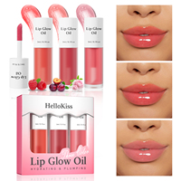 Ensemble d'huiles pour les lèvres hydratantes Crystal Jelly Gloss à lèvres repulpantes maquillage Sexy Plump Lip Glow Oil Teinté Lip Plumper Set