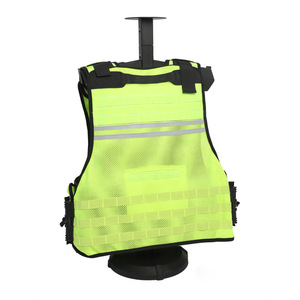 Gilet de sécurité réfléchissant vert fluorescent en nylon imperméable multi-poches pour la protection des agents de sécurité - Product Image 2