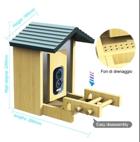 Oniya 5MP Mangeoire à oiseaux intelligente en bambou avec caméra AI à énergie solaire Identifier 11000 + caméra d'observation des oiseaux