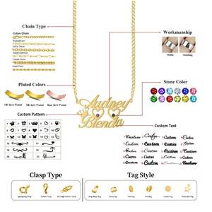 Joyería personalizada pareja 14K 18K chapado en oro personalizado nombre letra inicial collar de acero inoxidable para regalo de aniversario - Product Image 6