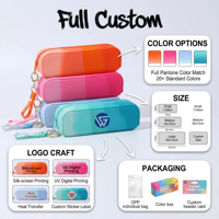 Étui à crayons en silicone, pochette de couleur dégradée, étanche, multifonctionnelle, élégante, pour enfants