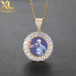 Colgante de Diamantes Estilo Hip Hop, Chapado en Oro, con Circonita Cúbica, Joyería Personalizada con Imagen, Collares con Colgante - Product Image 5