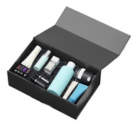 Boîte cadeau rigide personnalisée de luxe, pliable, à rabat, magnétique, avec doublure en éponge noire et intérieur en satin fait main