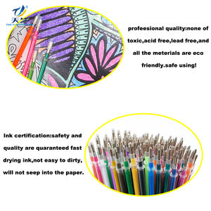 100彩色中性笔，带100笔芯，更多墨水，带帆布袋，适合儿童着色书籍绘画涂鸦工艺品剪贴簿 - Product Image 5