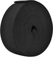 Bande élastique tricotée en stock de 8 mm, 15 mm, 25 mm, 30 mm, noire, blanche, colorée pour vêtements, ceintures, sangles de chaussures, sangle de 15 mm
