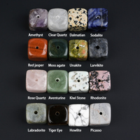 Porte-encens en cristal naturel, cube de 20 mm, base carrée en pierre précieuse pour bâtonnets d'encens, décoration aromathérapie pour la maison