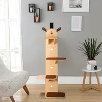 Maison en bois moderne à plusieurs étages de vente chaude pour la structure d'escalade d'arbre de Style classique de chats avec l'emballage de carton