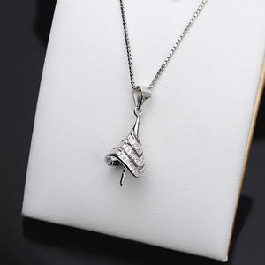 อุปกรณ์ทำเครื่องประดับเงินแท้ S925 แบบ DIY จี้หัวม้าใหญ่ ถาดเปล่าสำหรับไข่มุกขนาด 10-11 มม. สำหรับผู้หญิง ชิ้นส่วนเครื่องประดับกึ่งสำเร็จรูป - Product Image 4