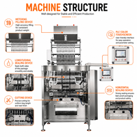 Machine d'emballage automatique CE 12 lignes pour sachets de sucre 5g, machine de remplissage multi-voies à scellage arrière pour granulés de sucre en bâtonnets
