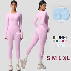 Fabricant de vêtements de sport Vêtements d'entraînement Vêtements de sport Ensemble de fitness et de gymnastique 4 pièces pour femmes Ensemble de yoga sans couture Ropa De Mujer Ropa Gym - Product Image 6