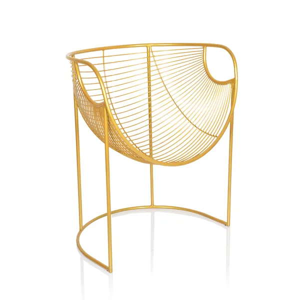 Gold Wire Frame Rattan Hammock Metal Garden Table and Chairs
