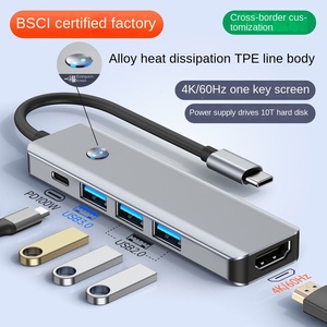 Hub de Desarrollo Tipo-C 5 en 1, Pantalla de Información con un Solo Botón, Convertidor USB 4K HD, Multipuerto para Portátil, 5 Puertos - Product Image 3