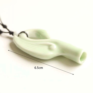 Sifflet en céramique en forme de cygne, mini, glaçure céladon unie, collier, jouet musical, souvenir touristique, cadeau pour enfants - Product Image 3