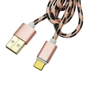 3.1A نوع C شاحن سريع كابل شحن زاوية الحق النايلون USB C كابل شحن متوافق